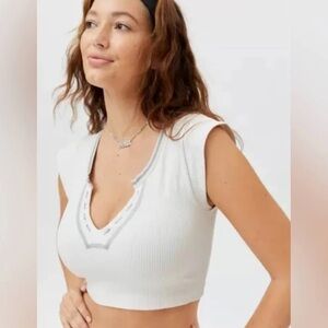 Urban Outfitters Out from Under Go for Gold White Crop Top (Size XS/S)